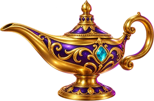 Złota magiczna lampa dżina SpinDjinn